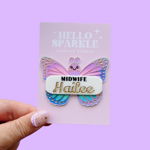 Butterfly Name Badge